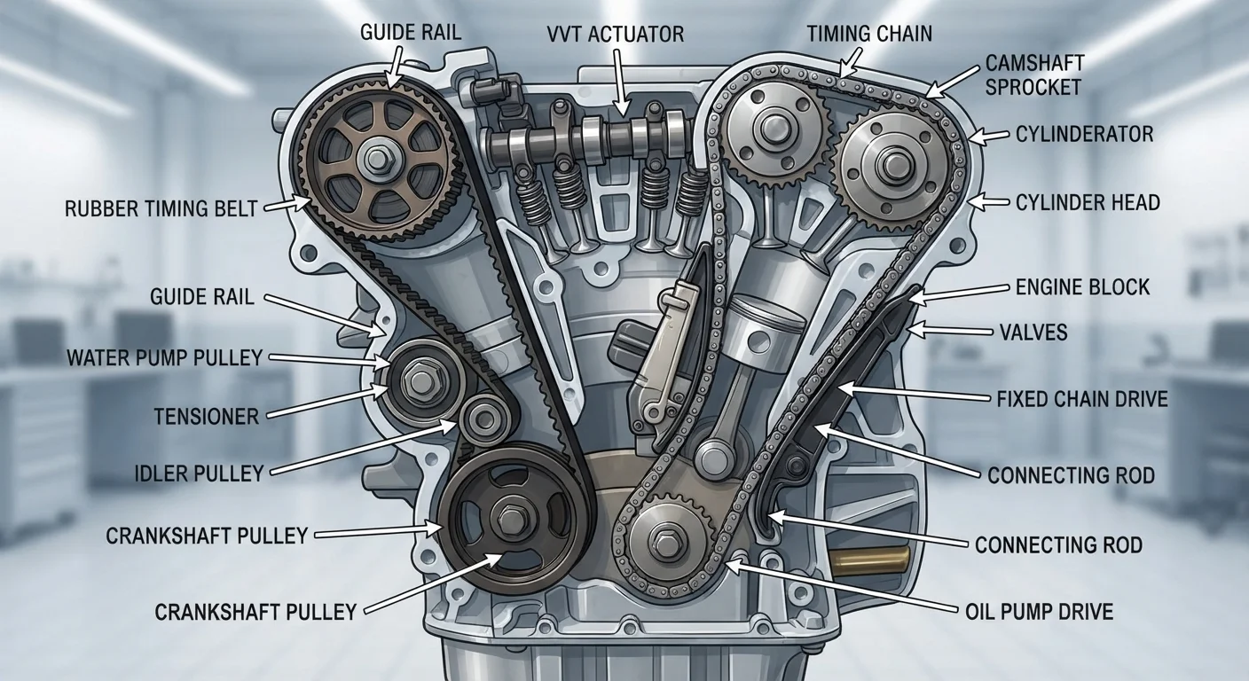 How the Timing Belt and Timing Chain Differ — and Why the Distinction Matters